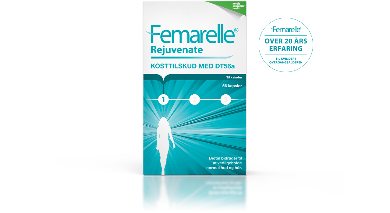Femarelle Rejuvenate pakke med kosttilskud til kvinder i perimenopaus